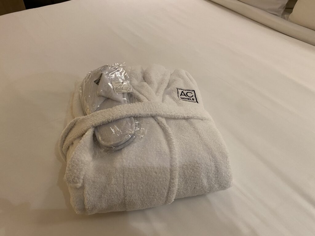 Bathrobe in the AC Bologna hotel room - photo TFC-2020