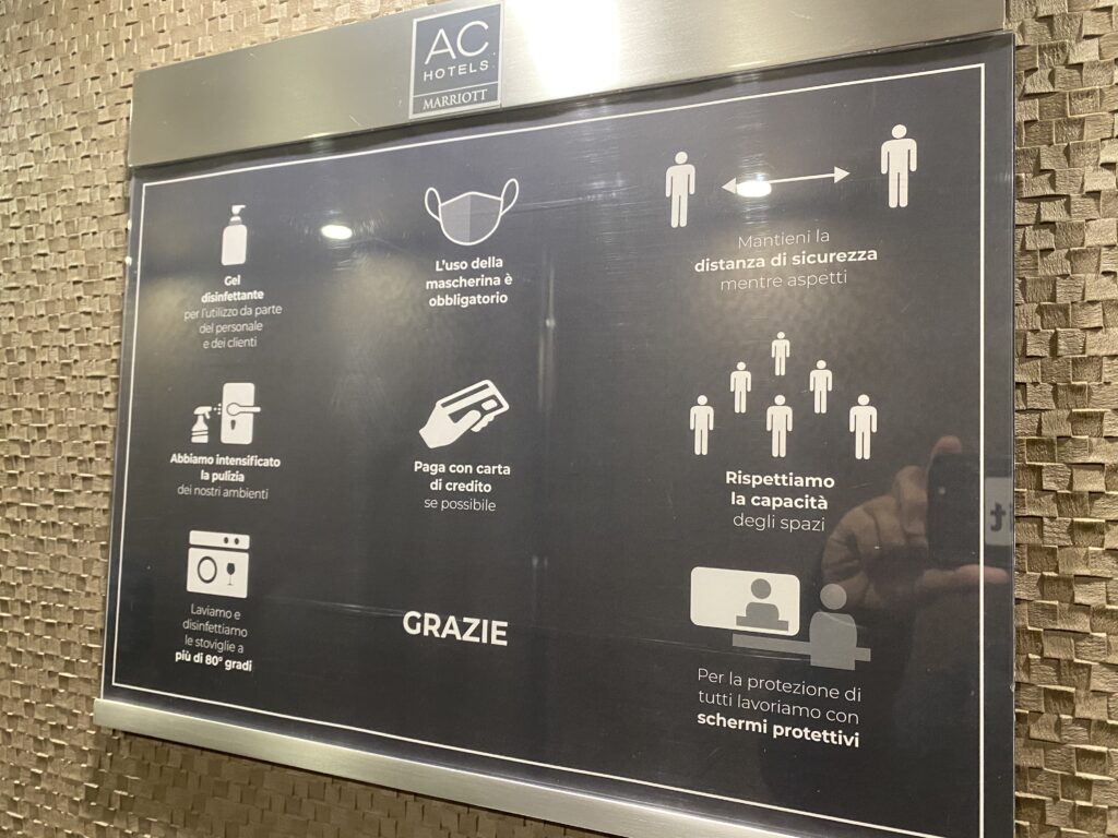 Covid measurements of the AC Bologna hotel - photo TFC-2020