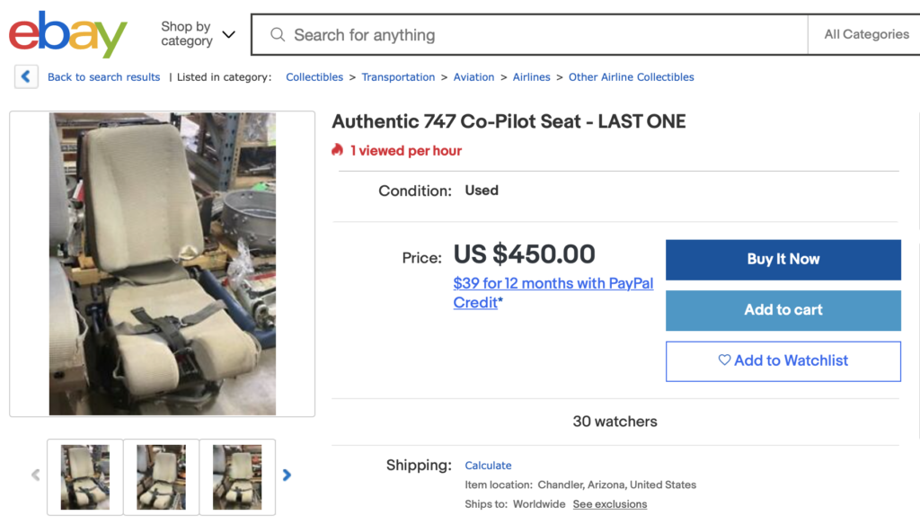 747 sold ebay