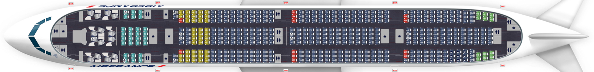 mappa sedili airfrance