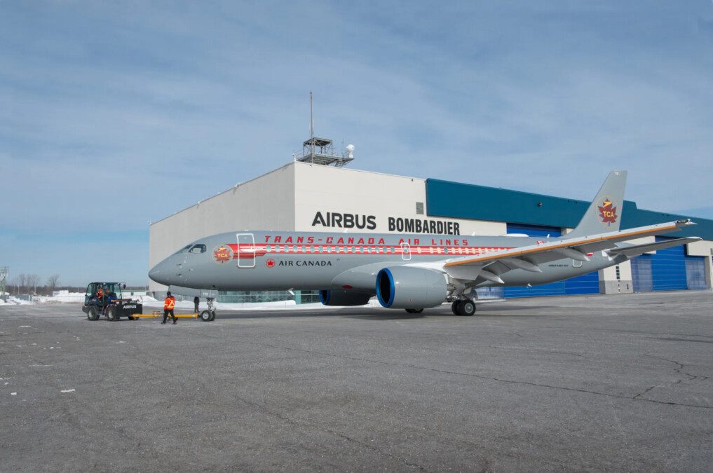 Air Canada's spectacular livery for its Airbus A220