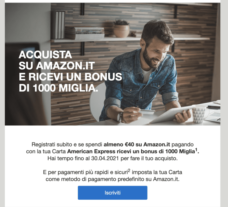 Spend €40 on Amazon and get 1000 Membership Rewards points