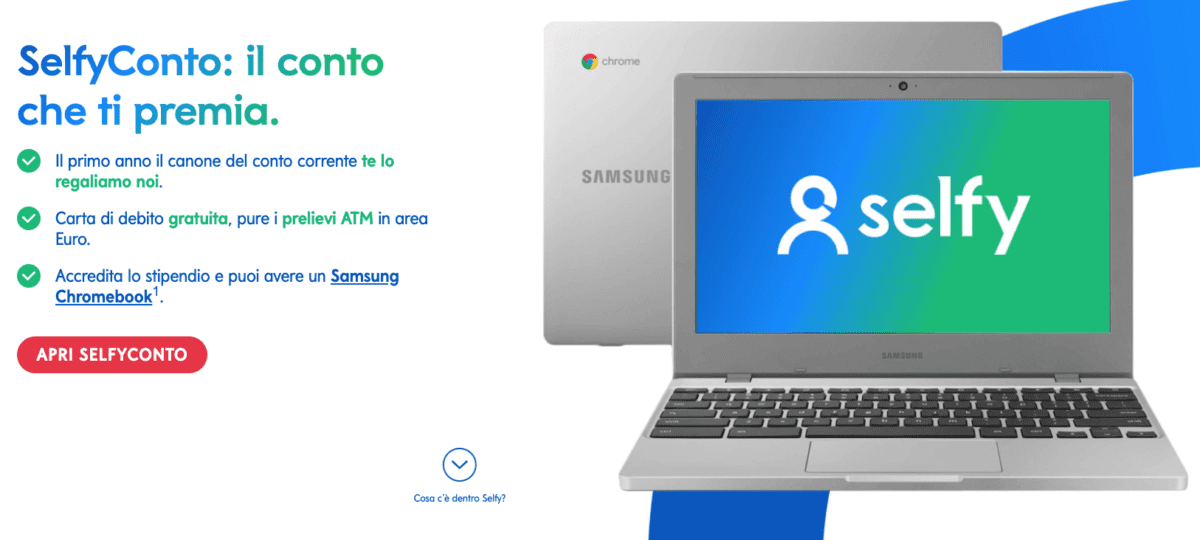 Apri conto Selfy regalati un Chromebook e inizia a raccogliere doppi punti MR