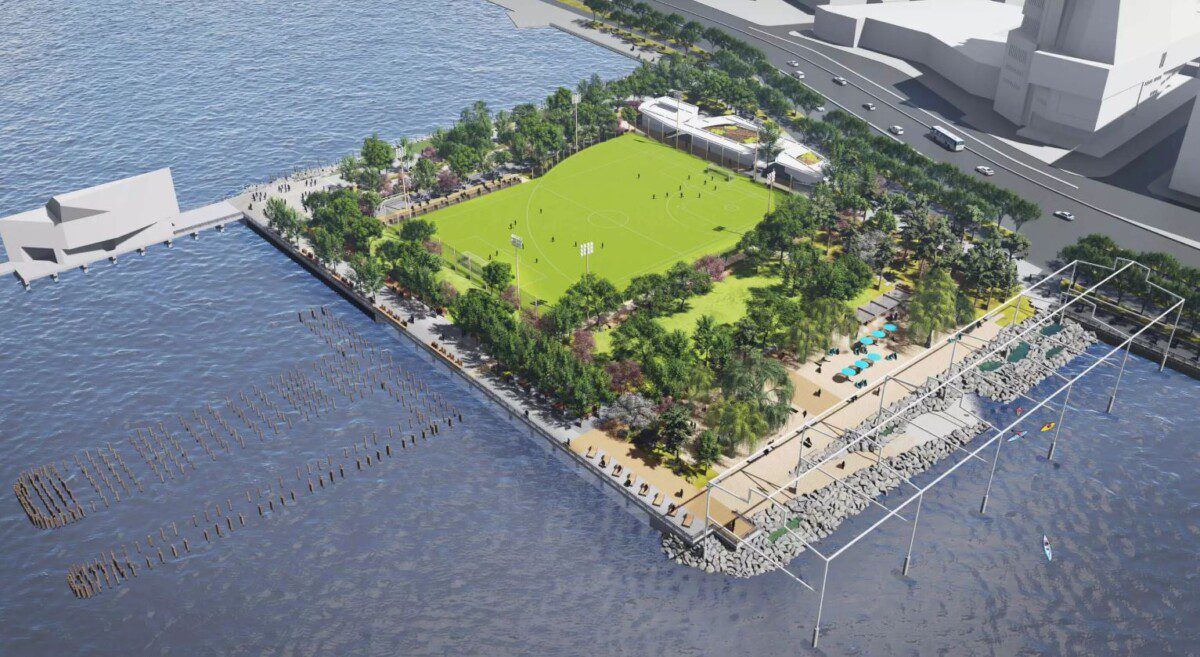 New York, here is the first beach: it will rise above a landfill