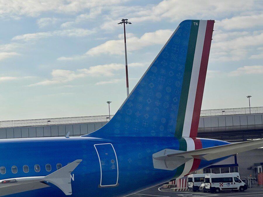 Here are all the blue samples that have their names printed on the fuselage of an ITA Airways plane