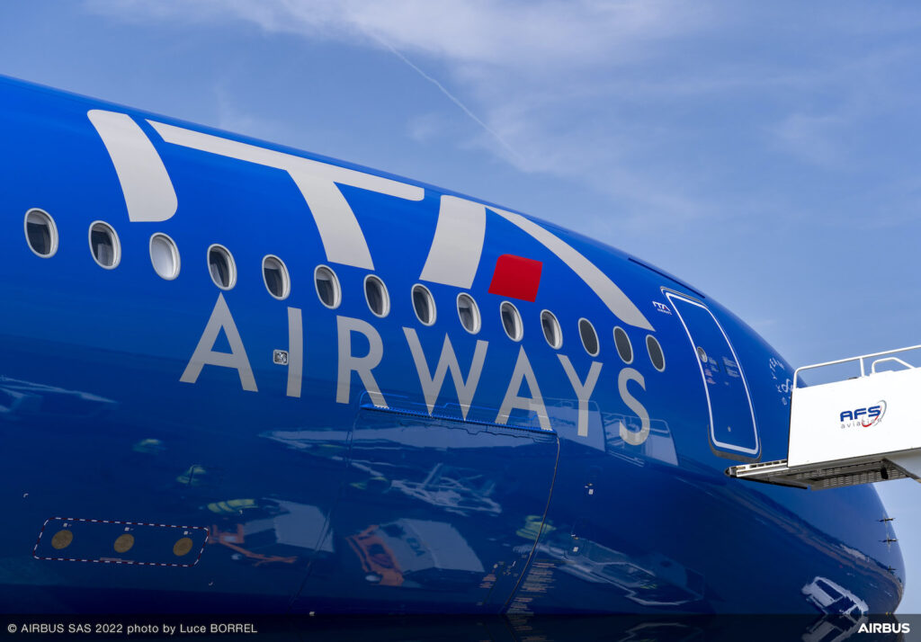A350-900 ITA Airways on static before Farnborough airshow