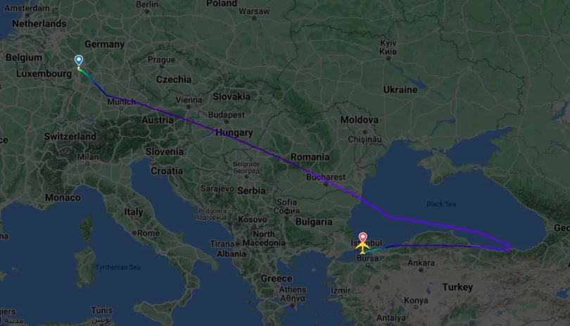 lufthansa flight detour