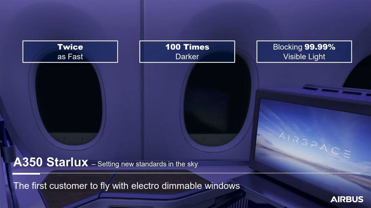 Addio curtain, electronic windows debut on A350: Starlux's is world's first