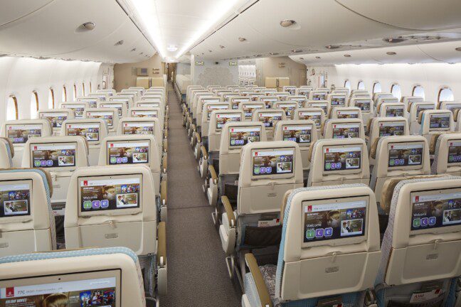 Emirates has started flying the first A380 with new interiors and cabins