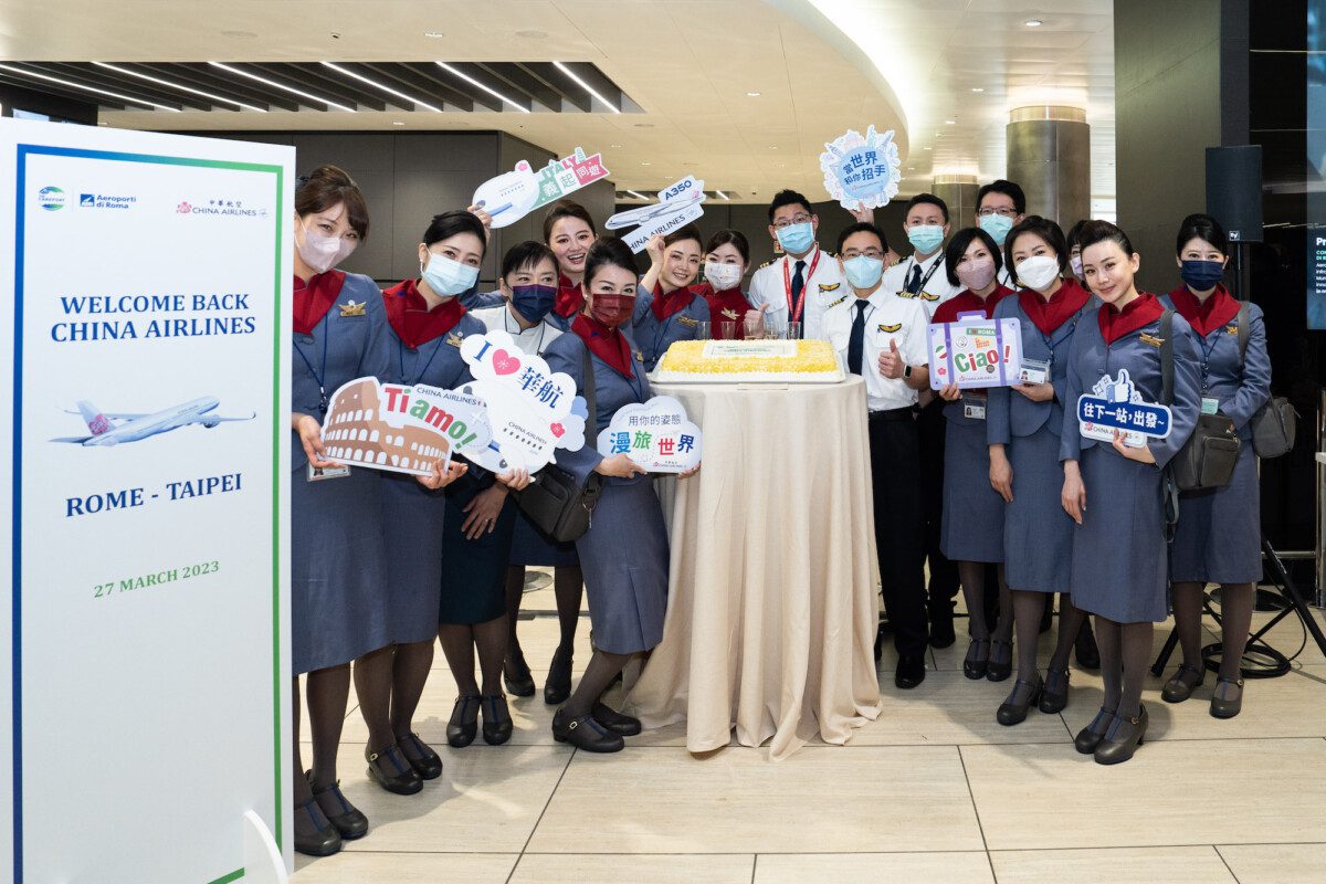 Roma, ripartito il collegamento diretto di China Airlines verso Taipei