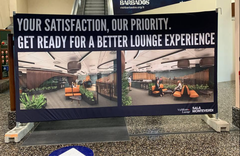 Malpensa chiude per lavori la Sala Monteverdi, niente lounge priority pass nell’area Schengen