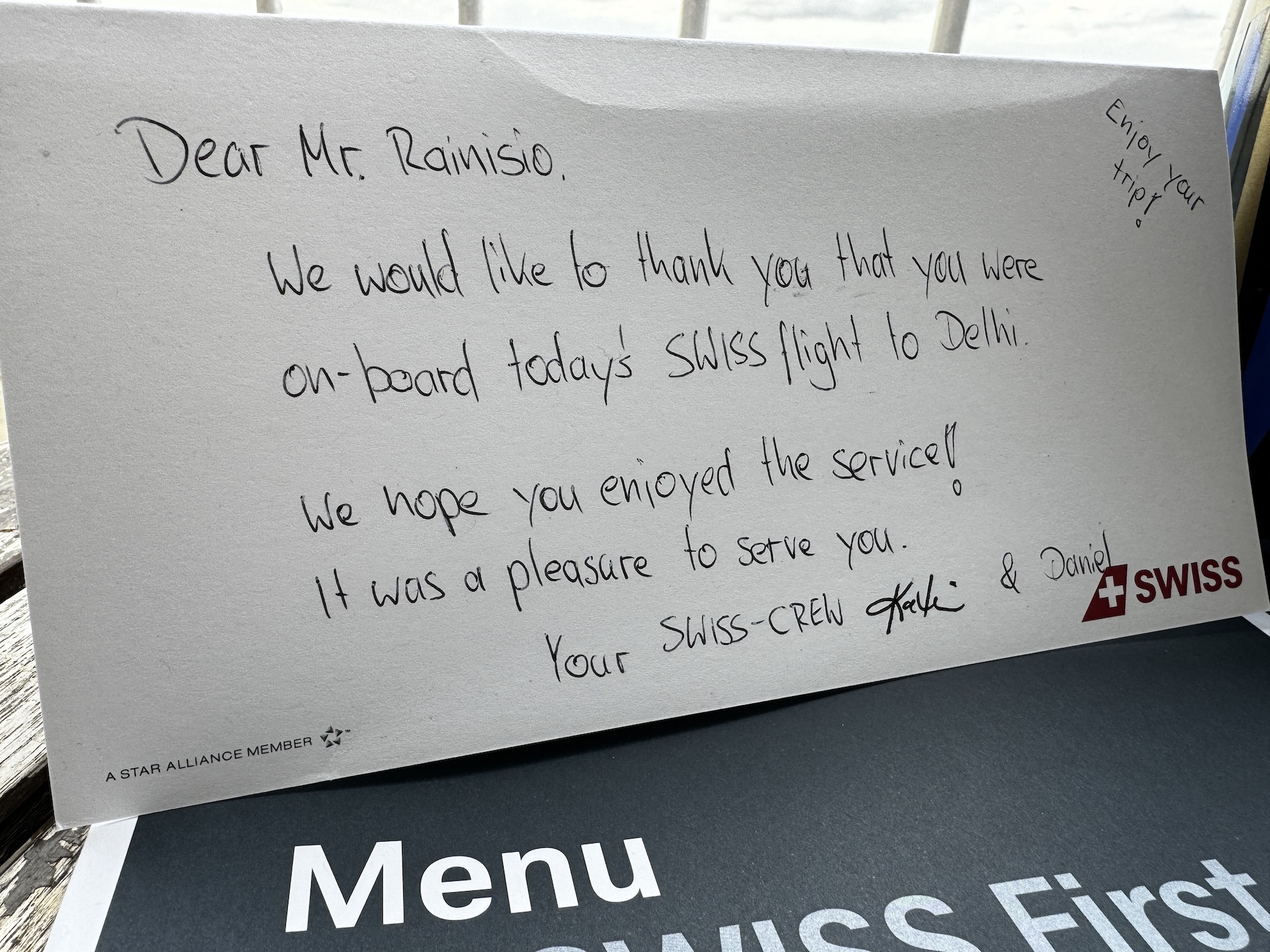 Thank you Swiss, what a nice gift!