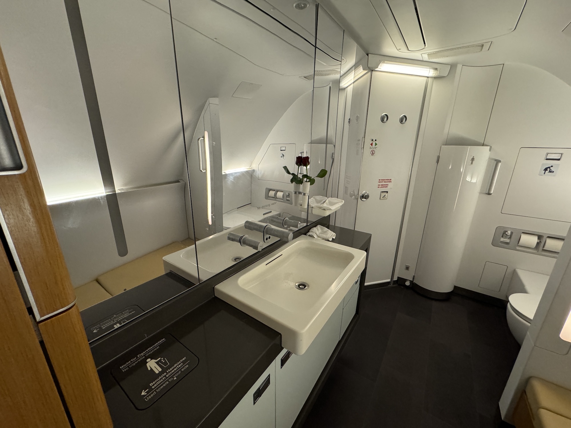 On Emirates' A380, first class passengers have showers, but none match Lufthansa